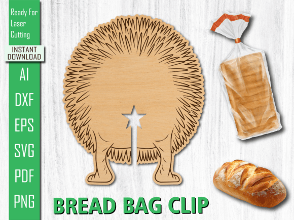 Animal Laser Funny Hedgehog Bread Clip for Laser Cutting