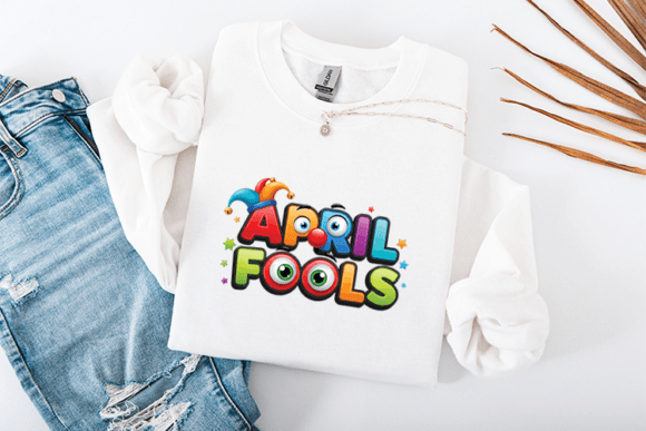 April Fools Cartoon Funny Typography for Graphics and T-Shirt Designs