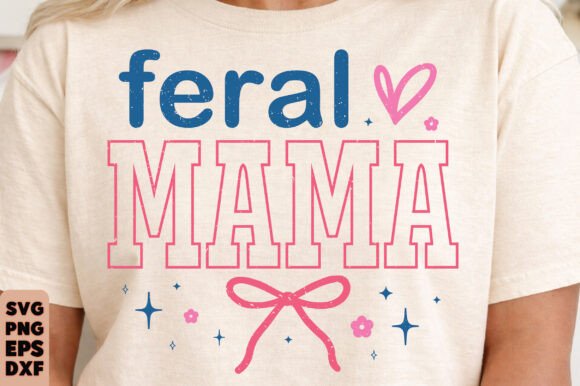 Coquette Feral Mama Bow PNG for T-Shirt Designs and Graphics