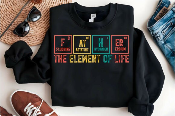 Father Funny Periodic Table Dad Shirt Graphic Design