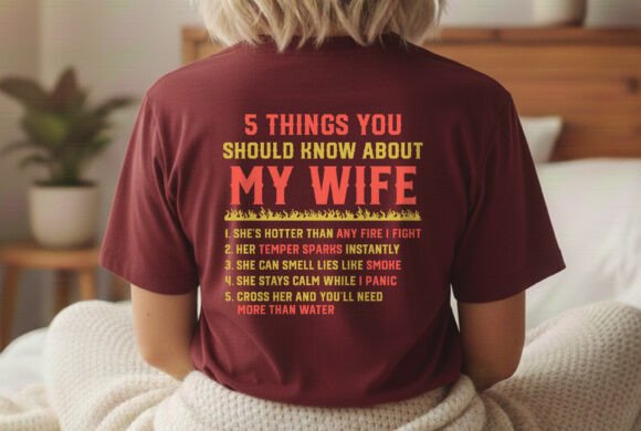 Funny Five Things About My Wife PNG for T-Shirt Designs and Graphics