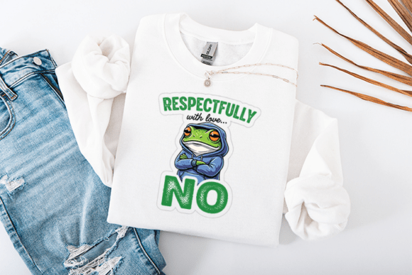 Funny Sassy Frog Respectfully Graphics for T-Shirt Designs