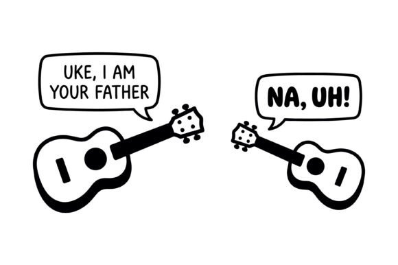Funny Ukulele Father Joke Graphics for T-Shirt Designs