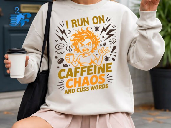 I Run on Caffeine Chaos Graphics for T-Shirt Designs