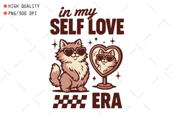 In My Self Love Era Cat Graphic for T-Shirt Designs