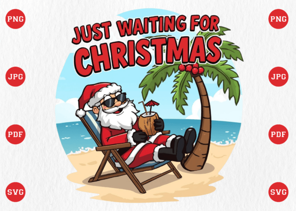 Just Waiting for Christmas Funny Santa Embroidery Review