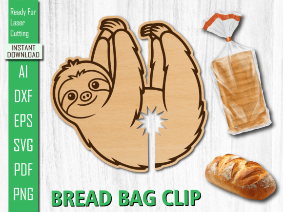 Laser Cut Animal Cute Sloth Bread Clip for Other Art Amp