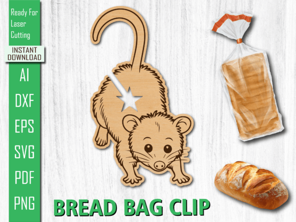 Laser Cut Animal Mouse Bread Bag Clip for Other Art Amp