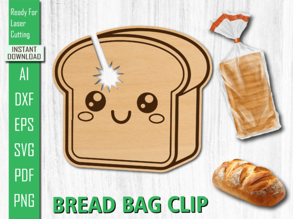 Laser Cut Bakery Toast Bread Bag Clip for Other Art Amp
