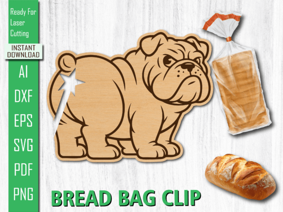 Laser Cut Bulldog Bread Bag Clip for Other Art Amp