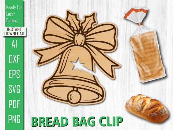 Laser Cut Christmas Bell Bread Clip SVG for Home Decor