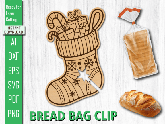 Laser Cut Christmas Stocking Bread Clip for Other Art Amp