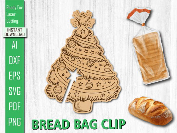 Laser Cut Christmas Tree Bread Clip SVG for Home Decor