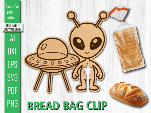 Laser Cut Clip UFO Alien Bread Bag Clip for Other Art Amp