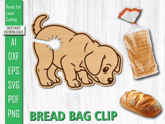 Laser Cut Curiou Sniffing Dog Bread Clip for Other Art Amp