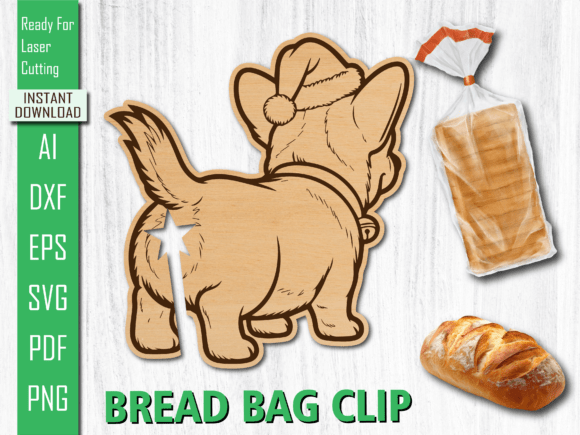 Laser Cut Cute Dog Santa Hat Bread Clip