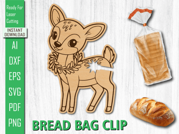 Laser Cut Deer Bread Clip File Crafts for Other Art Amp