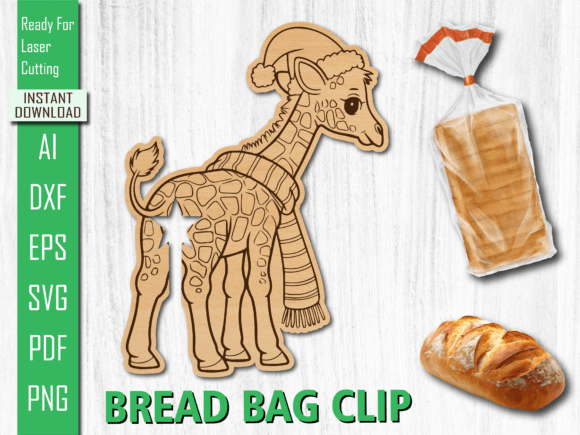 Laser Cut Giraffe Bread Bag Clip for Other Art Amp