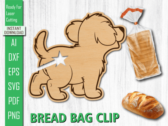 Laser Cut Standing Dog Bread Clip Crafts for Other Art Amp