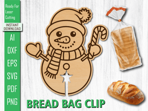 Laser Cut Winter Cute Snowman Bread Clip for Other Art Amp