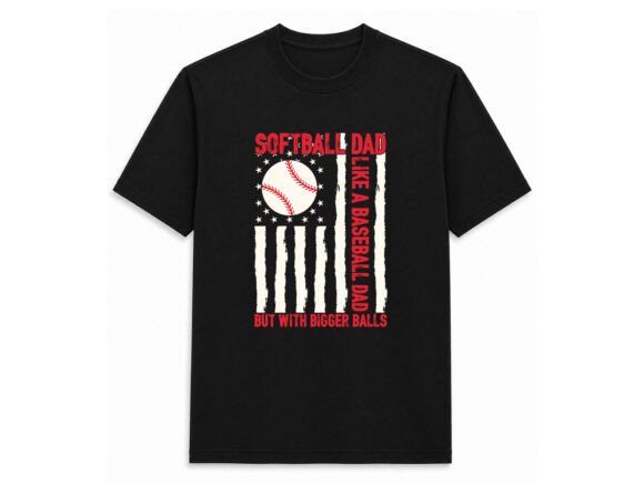 Softball Dad Funny T-Shirt Design for Marketing & Branding