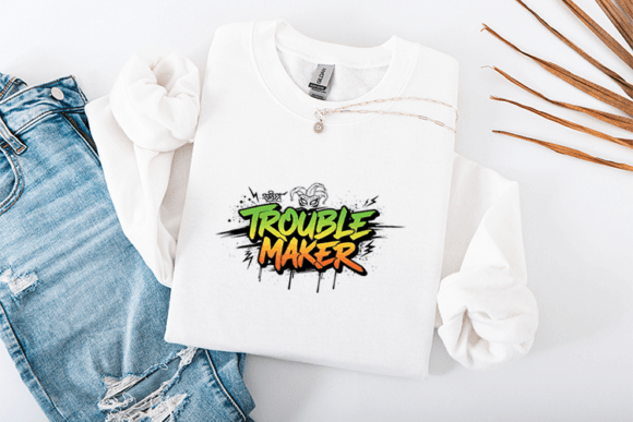 Trouble Maker Funny Cartoon Graphics for T-Shirt Designs