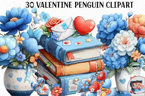 Valentine Penguin Clipart Review for Embroidery Projects